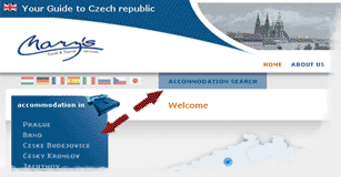 accommodation search and towns detail