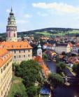 Castle and Vltava running through Cesky Krumlov